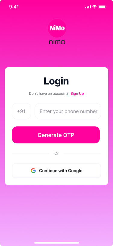 Nimo App screen 2